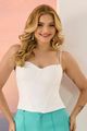 Blusa Corselet Estruturado Com Aspas Off White 46