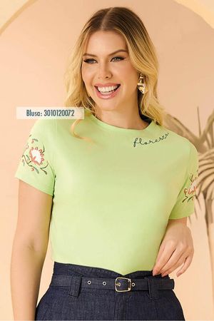 Blusa T-shirt Verde Florescer