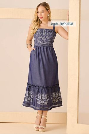 Vestido Midi Com Detalhe De Babado