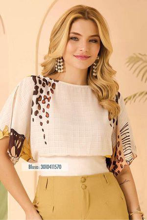 Blusa Ampla Decote Canoa E Pala Cintura