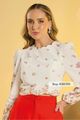 Blusa Cropped Manga Longa Estampado 36
