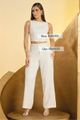 Calca Semi Pantalona Com Nervura Off White 38