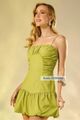 Vestido Plano Curto Com Recorte Drapeado E Alca Perverde 46
