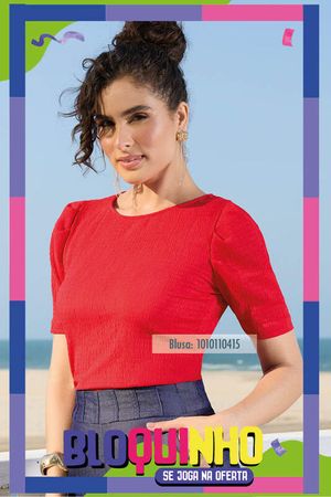 Blusa Baby Look Lisa De Malha Diferenciada
