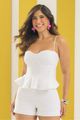 Conjunto De Regata Com Busto Estruturado E Shor Off White 44