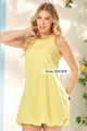Vestido Curto Cavado Com Balone Amarelo 40
