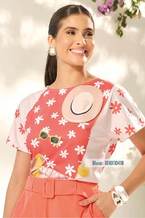 Blusa T-shirt Ampla Com Arte