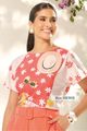 Blusa T-shirt Ampla Com Arte Laranja P