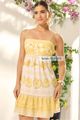 Vestido Solto Com Franzido Amarelo 40