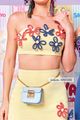 Conjunto De Mini Saia E Top Com Flores Amarelo 40