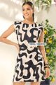 Vestido Com Transpasse Estampado 36