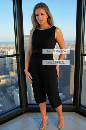 Calca Capri Com Cos Trabalhado