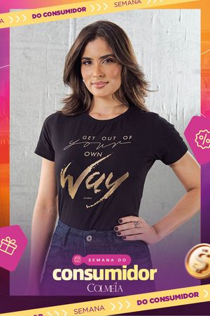 Blusa Tshirt Preta Way Detalhe Ombro