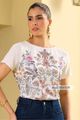 Blusa Baby Look Com Barrado Estampado 36