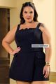 Conjunto Blusa Com Recorte E Short Lapela Preto 38