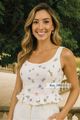 Blusa Com Babados Off White 36
