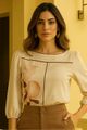 Blusa Mamadeira Com Vivos Mostarda 36