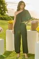 Conjunto Blusa Assimetrica De Ombro So E Pantalon Preto 38