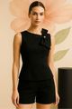 Conjunto De Peplum Com Laco E Short Bege 38
