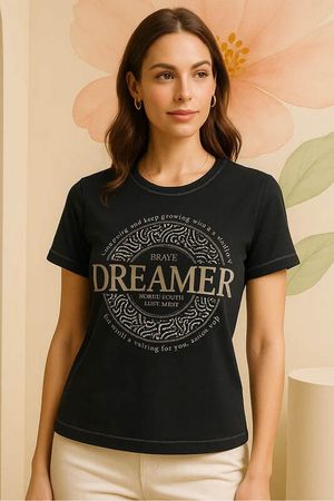 Blusa Tshirt Preta Dreamer Paete