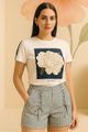 Short Com Detalhe Lace Up Azul 36