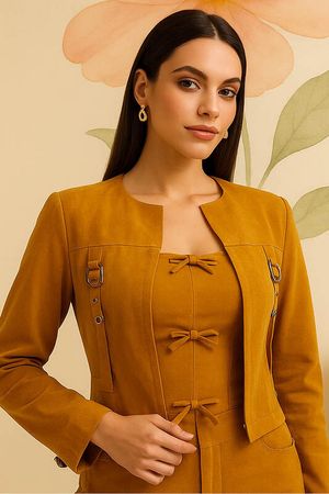 Outwear Jaqueta Curta Com Manga Longa E Fivela