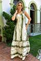 Vestido Longo Com Alcas Diferenciadas Estampado 38