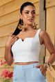 Blusa  Semi Cropped Com Aplique Circular Off White 38