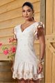Vestido Curto Com Babados Amarelo 36