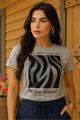 Blusa Tshirt Mescla Com Aplicacao Paete Mescla P