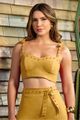 Blusa Top Com  Aplicacoes Mostarda 38