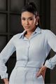 Outwear Bomber Manga Longa Com Punhos Azul 38