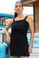 Vestido Cascata Com Vivo Strass Preto 38