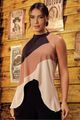Blusa  Gola Alta Estampado 38