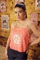 Blusa Semi Cropped Com Alca De Amarracao Estampado 38