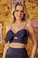 Blusa Top Laco Aplicado Marinho 38