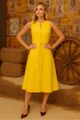 Vestido Com Botoes Cobertos Bege 44