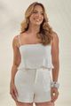 Short  Curto Com Detalhe Difrenciado Off White 38