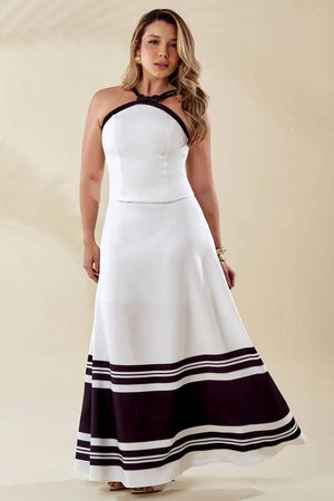 Conjunto De Cropped E Saia Longa