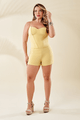 Short Com Recorte Pespontado Amarelo 38