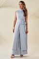 Conjunto De Tunica Com Faixa E Calca Pantalona Azul 38