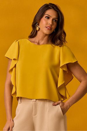 Blusa Com Manga Cascata