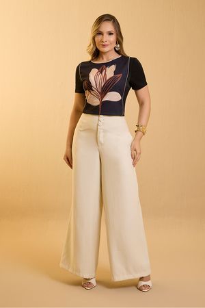 Calca Pantalona Com Cos Largo