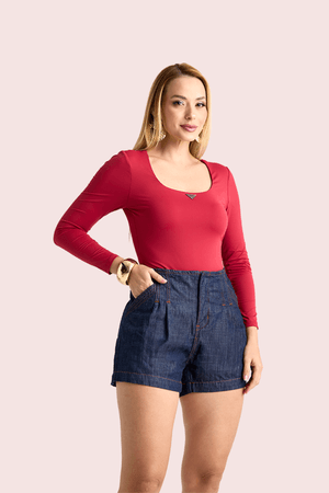 Short Com Bolso Pespontado