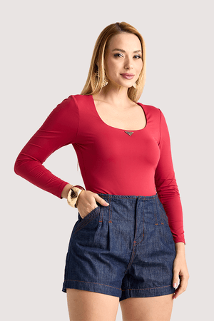 Short Com Bolso Pespontado