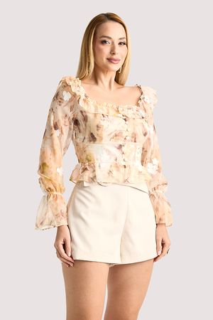 Blusa Com Babados No Decote