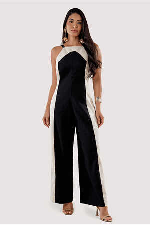 Macacao Longo Com Bloco De Cor