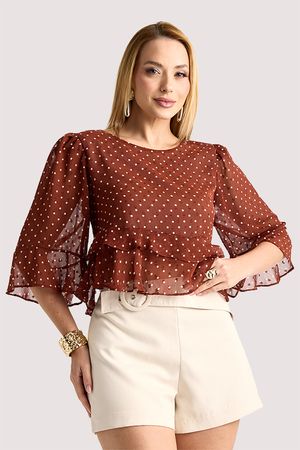 Blusa Cropped Com Babados