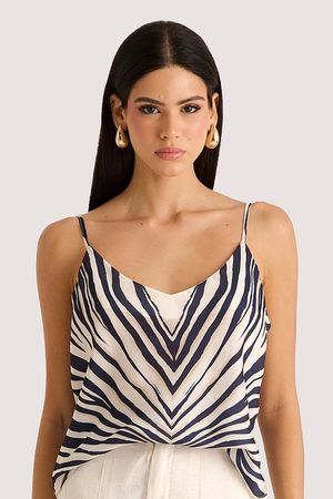 Blusa Regata Com Decote Em ''v''