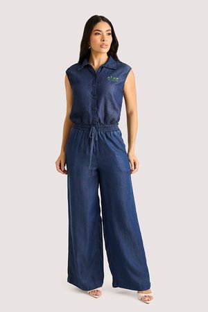 Conjunto Regata Cropped Bordada E Pantalona